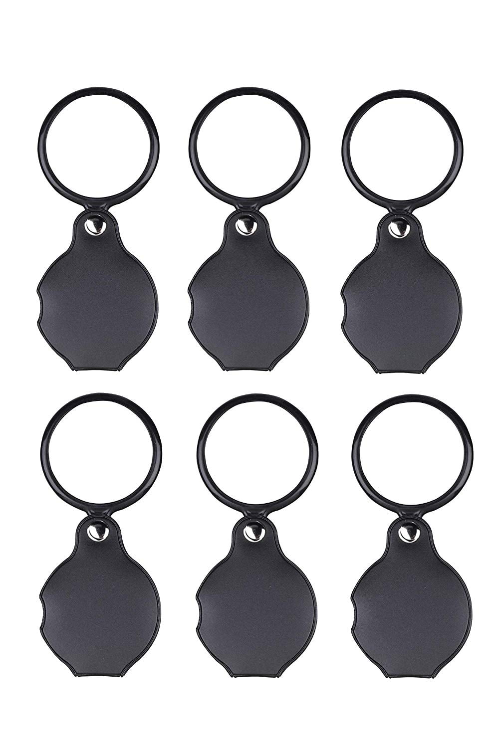 6 Pcs 10X Mini Magnifying Glass, Folding Pocket Magnifier with Protective Case