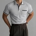 thumbnail image 4 of Vetsdori Short Sleeve Tops for Men Polo Work Pullover Summer Pocket Collar Travel Casual Mens Shirts Plain, 4 of 5