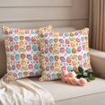 thumbnail image 2 of Easter Eggs Pillow Covers 2 Pack Spring Purple Orange Pink Green Eggs Floral Leaf Pillowcase Waterproof Outdoor Throw Pillow Cover for Patio Garden Square Cushion 24”x24”, 2 of 9
