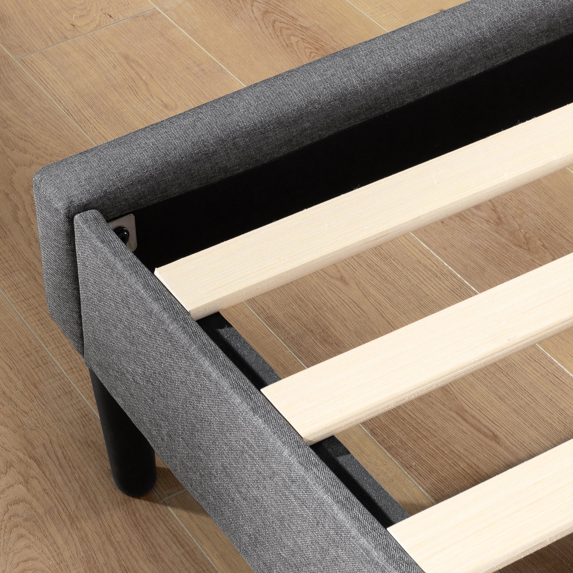 Zinus Maddon 35" Upholstered Platform Bed Frame, Grey, Full