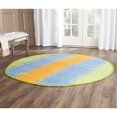 thumbnail image 3 of Safavieh Montauk Tapis Rond 4 Pieds en Coton Tissé à la Main Vert et Or, 3 of 3