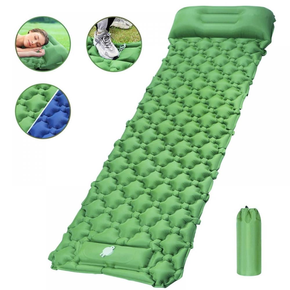 Inflatable Camping Mat Ultralight Lightweight Single Sleeping Mattress W/Pillow 