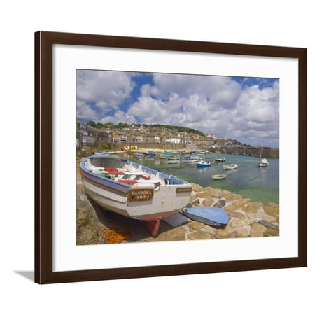 Small Enclosed Patio Design Ideas Small Boat on Quay and Small Boats in Enclosed Harbour at Mousehole, Cornwall, England Framed Print Wall Art By Neale Clark ()