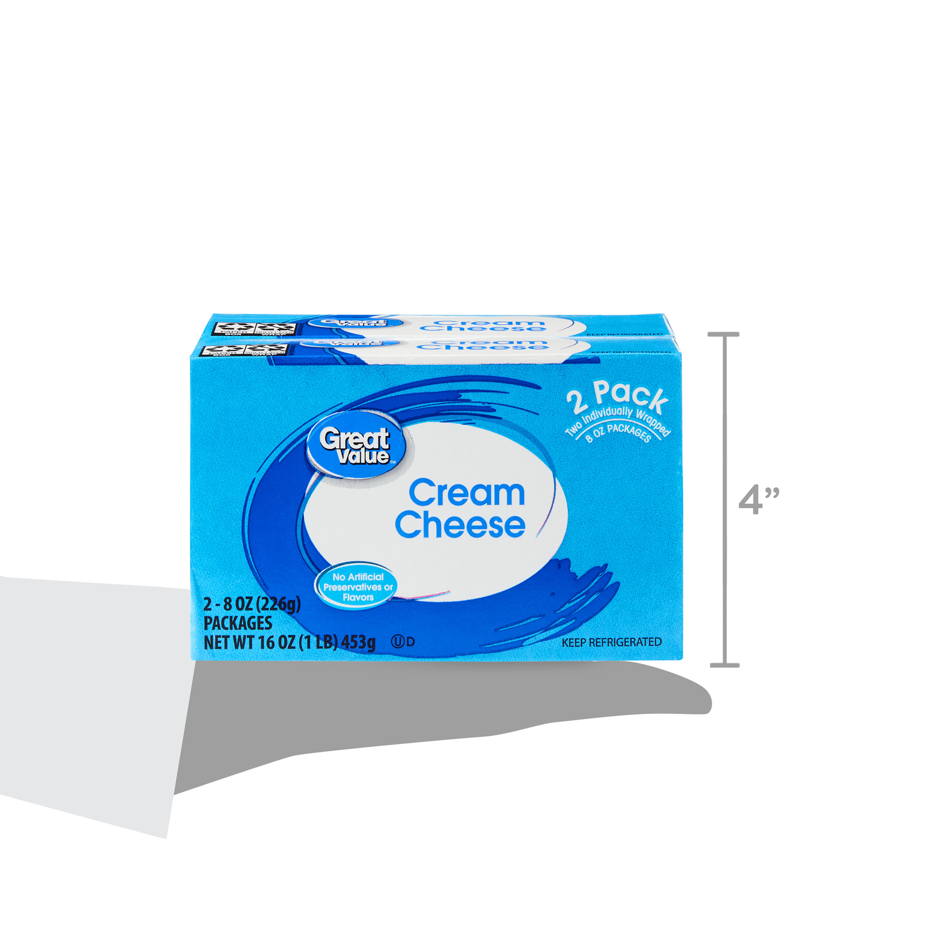 Great Value Cream Cheese 8 oz, 2 Count - Walmart.com