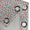 thumbnail image 4 of Ambesonne Floral Grommet Curtain, Spring Imagery Vintage, 50" x 72", Cadet Blue Coral Cream, 4 of 6