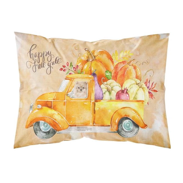 Carolines Treasures CK2674PILLOWCASE Tissu de Récolte d'Automne Pomeranian Taie d'Oreiller Standard