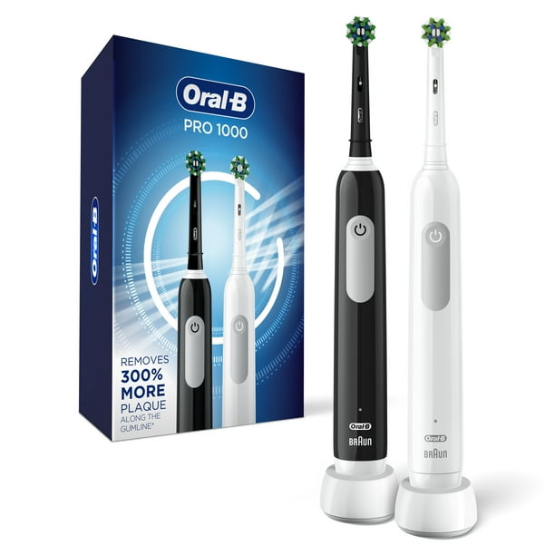 Overzicht handelaar toespraak Oral-B Pro 1000 Electric Toothbrush, Black & White, Twin Pack - Walmart.com