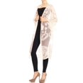 thumbnail image 3 of Floral Crochet Lace Cardigan for Women Beach Cover Ups Long Kimono Dress, Beige, Onesize, 3 of 5