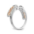 thumbnail image 6 of 14K Two-Tone Gold Ring Band Wedding Diamond Round White & Rose Wrap, Size 5, 6 of 7