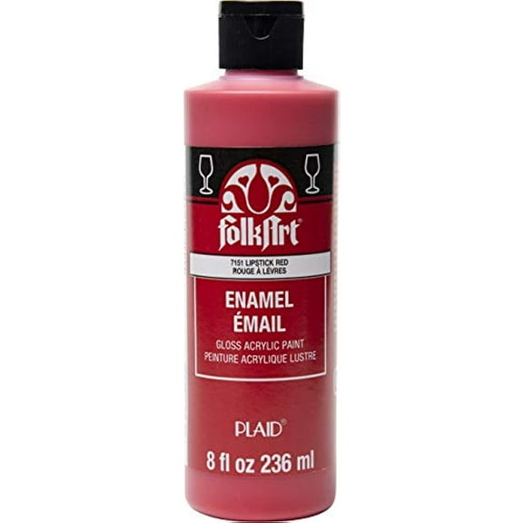 FolkArt Gloss Acrylic Enamel Paint in Assorted Colors, 8 oz, Lipstick Red
