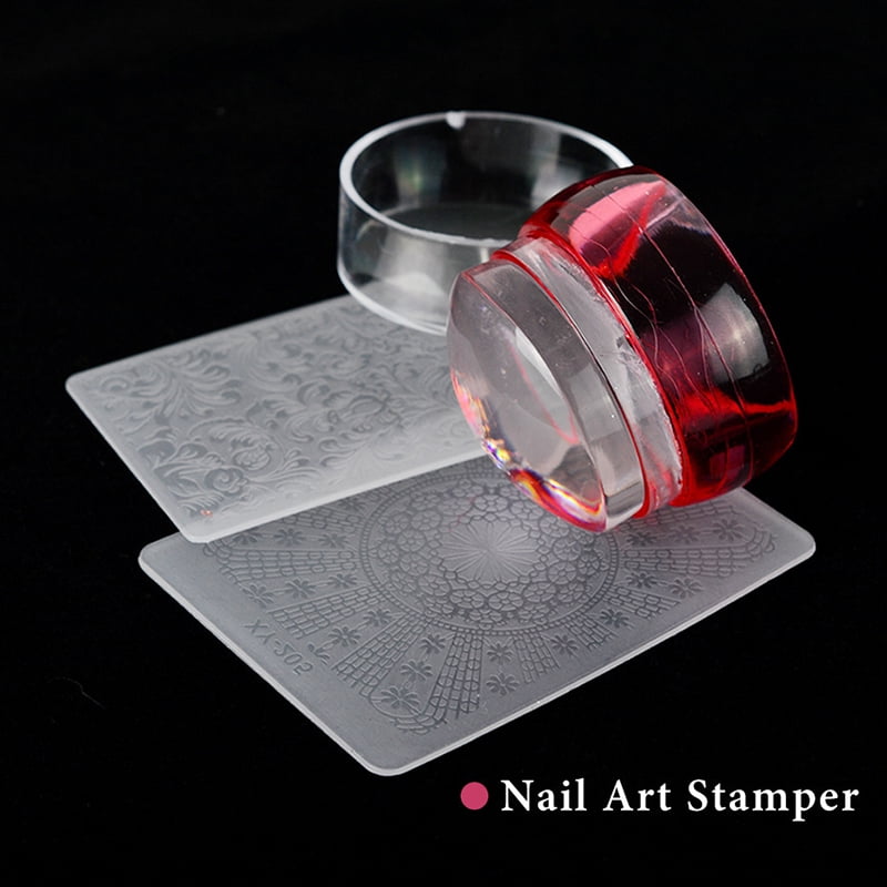 Floral Nail Art Template Set with Stamp Soft Jelly Stamping Printer