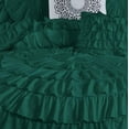 thumbnail image 3 of D.N.G. BEDDINGS 100% Egyptian Cotton 5 Piece Circle Ruffle Comforter Set with 1 Freebie Ruffle Pillow | 550 GSM Filled Microfiber - Full/Queen Size, Teal Green Color - 800 Thread Count, 3 of 5