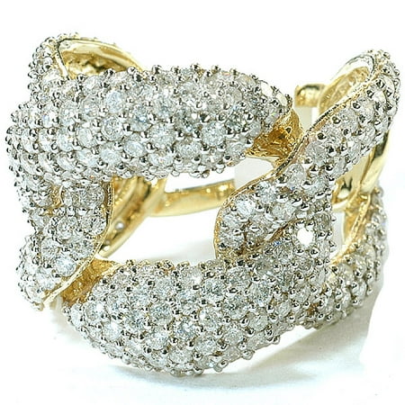 Diamond Ladies Cocktail Ring - Dazzlingrock Collection 3.42 Carat (ctw) 14k Round Diamond Ladies Cocktail Link Ring, Yellow Gold