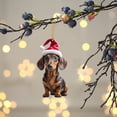 thumbnail image 3 of Colgantes Navideños 2/7 PCS Perro Salchicha Acrílico No 3D Con Sombrero, 3 of 8