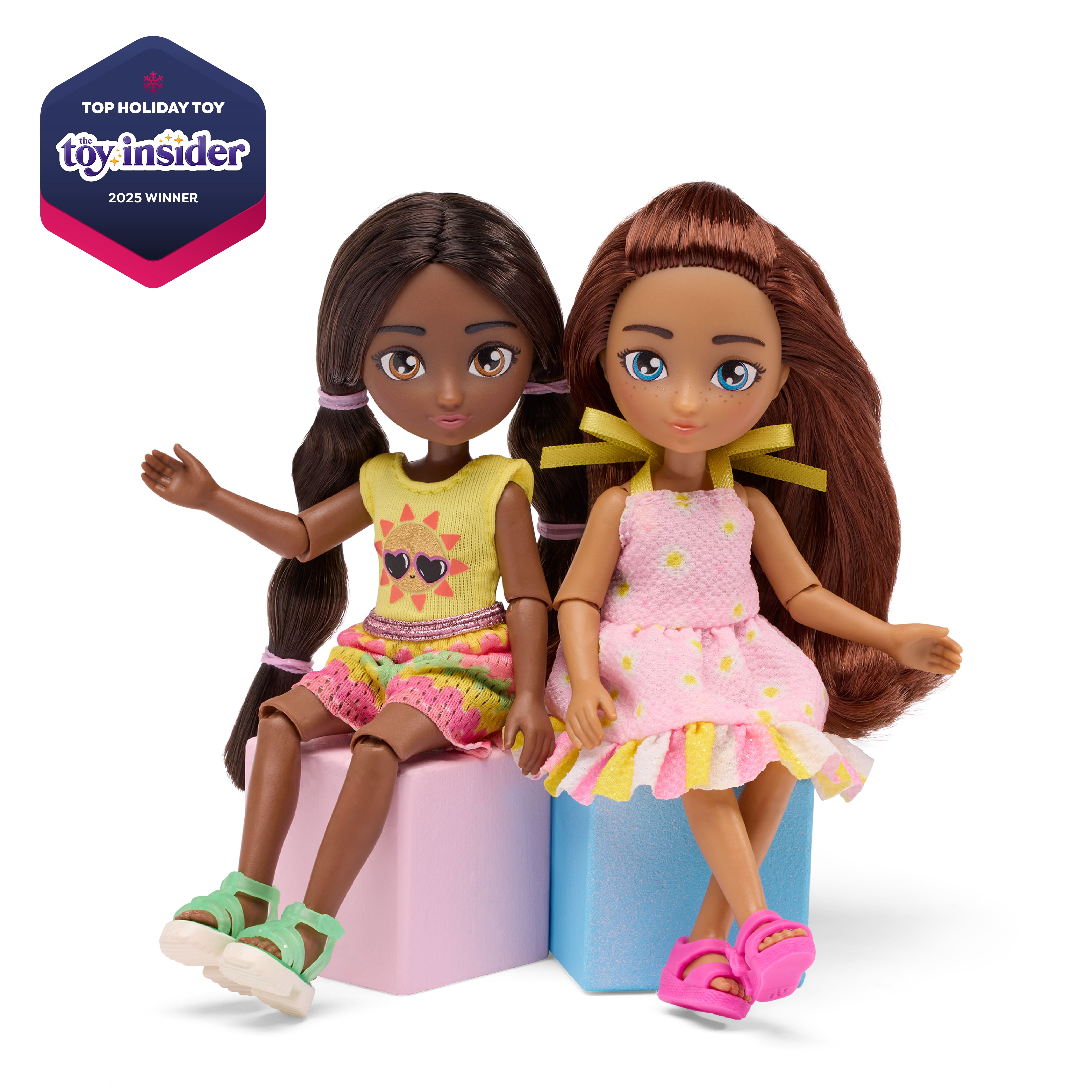Hey Bestie Jasmine & Makayla 21 Piece Set of 2 (5.5-inch) Travel Dolls with Accessories, Kids Ages 3 & Up