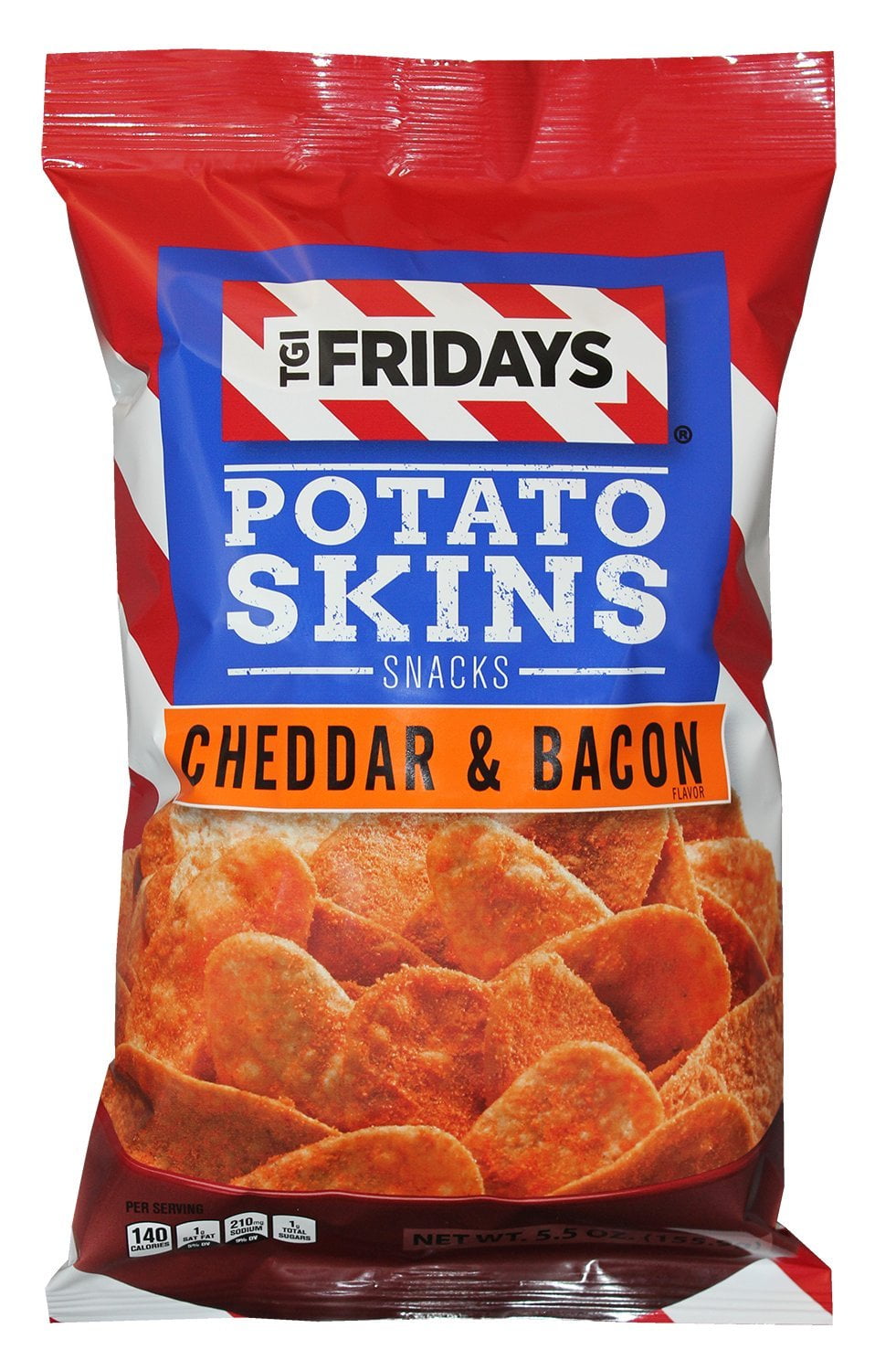 Tgi Fridays Potato Skins Snack Chips 5 5 Oz Bags Cheddar Bacon 8 Bags Walmart Com Walmart Com