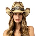 thumbnail image 3 of Classic Western Cowboy Hat for Men and Women, Shapeable Big Wide Brim Cowgirl Hat with Embroidery Halloween Accessory, 3 of 8