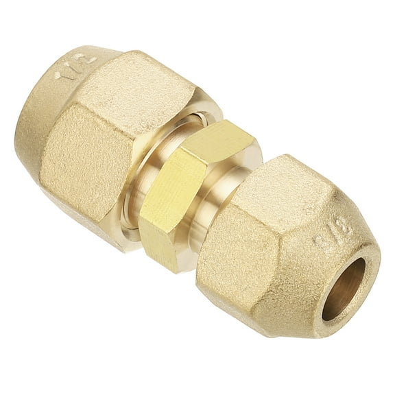 Uxcell 3/8" to 1/2" Pipe Extension Joint Connector, Brass Pipe Coupler Adapters with 2pcs Flare Nuts