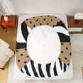 thumbnail image 5 of Homewish Cartoon Ribbon 4 Pieces Queen Sheet Sets for Adults Female Men Women,Black Brown Ultra Soft Flat Sheet,Cute Polka Dots Queen Fitted Sheet,Breathable Home Decor, 5 of 7