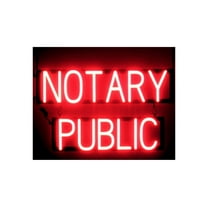 SpellBrite NOTARY PUBLIC LED Sign for Business. 25.3" x 15.0" Red NOTARY PUBLIC Sign Has Neon Sign Look With Energy Efficient LED Light Source. Visible from 500 Feet, 8 Animation Settings.
