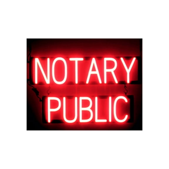 SpellBrite NOTARY PUBLIC LED Sign for Business. 25.3" x 15.0" Red NOTARY PUBLIC Sign Has Neon Sign Look With Energy Efficient LED Light Source. Visible from 500 Feet, 8 Animation Settings.