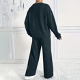 thumbnail image 4 of Hogleaql Womens Plus Size Sweatsuits Sets Long Sleeve Lounge Drawstring Sweatshirt Wide Leg Sweatpants Solid Color Loose Fit Outfits Fashion Fall Winter Tracksuit with Pockets 2025 Black 2XL, 4 of 4