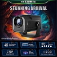 thumbnail image 3 of HY320 Mini Native 720P Android 11 Projector 200ANSI Wifi6 BT5.0 Cinema Outdoor Portable 180 Rotable Projector, Plug, 3 of 5