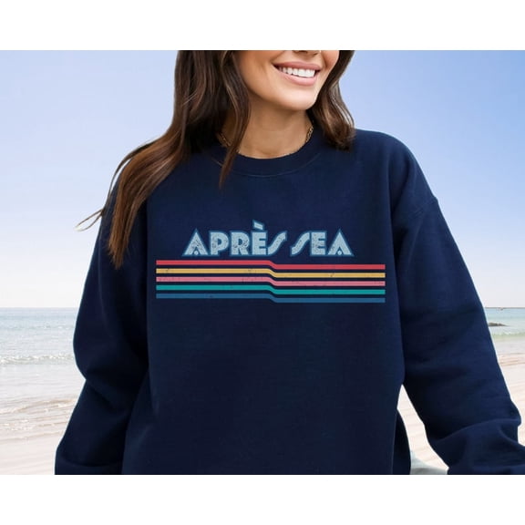 Retro Après Sea Sweatshirt, Summer Beach Trip Crewneck, Bachelorette Weekend Sweater Gift for Women