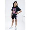 thumbnail image 2 of Barbie Cropped Boxy T-Shirt and Bike Shorts Outfit Set Toddler to Big Kid, 2 of 5
