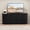 Black, variant on Natural MDF Wavy Storage Sideboard - 63.00 in Wide Double-Door Buffet Cabinet for Kitchen Living Room