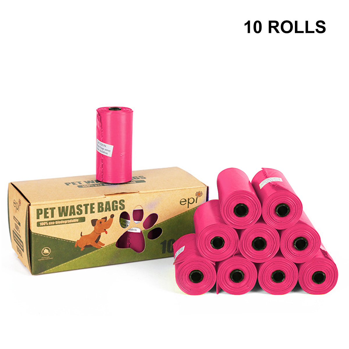 Poop Bags 8 Rolls (120 Bags) Large, unscented, EarthFriendly, Leak