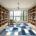thumbnail image 2 of ODIKA 4'x6' Machine Washable Non-Slip Area Rug, Geometric Navy Blue High Traffic Rug, Blue, 1068365, 2 of 7