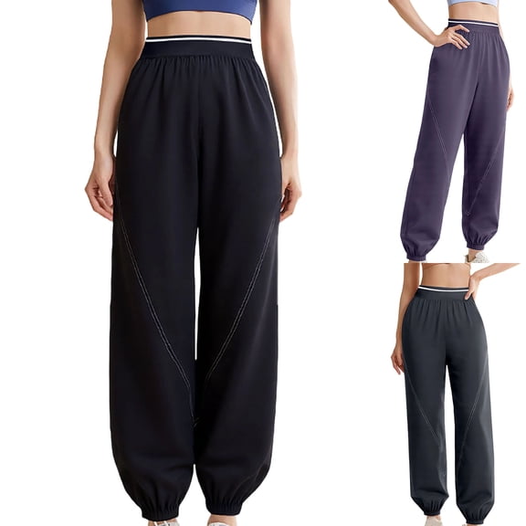 FRSASU Women's Lightweight Harem Pants Loose Fit Running Gym Fitness Pants Breathable Training Tennis Workout Trousers Purple