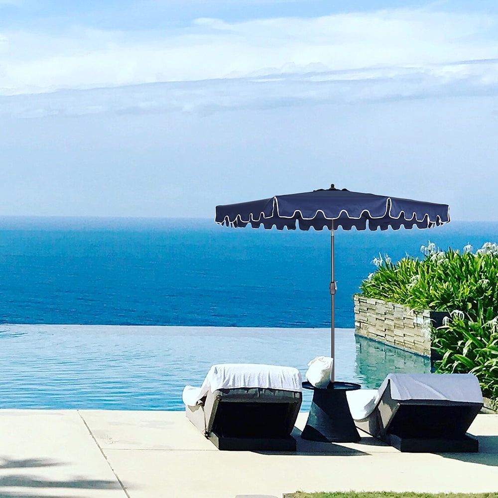 Lowestbest Outdoor Patio Umbrella, 9-Feet Flap Market Table Umbrella 8 Sturdy Ribs with Push Button Tilt and Crank, Navy Blue Lowestbest Outdoor Patio Umbrella, 9-Feet Flap Market Table Umbrella 8 Sturdy Ribs with Push Button Tilt and Crank, Navy Blue
