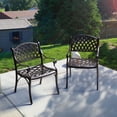 thumbnail image 4 of Nuu Garden 2 Piece Cast Aluminum Patio Dining Chairs with Armrests, Outdoor Bistro, Balcony, Backyard, Garden, Black with Gold Speckles, 4 of 11