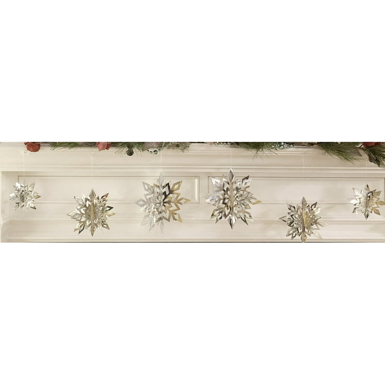 Wrapables 3D Hanging Snowflake Decorations for Christmas, Winter