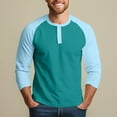 thumbnail image 2 of Men’s Three Quarter Sleeve Baseball T-Shirt Casual Cotton Sport Athletic Top, 2 of 7