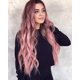 thumbnail image 5 of Pelucas rosadas largas coloridas para la peluca sintética natural de Ombre del pelo de las mujeres con las raíces oscuras, 5 of 5
