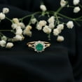 thumbnail image 3 of Rosec Jewels Natural Emerald Floral Ring with Diamond Halo - AAA Quality, 14K Yellow Gold, US 12.00, 3 of 7
