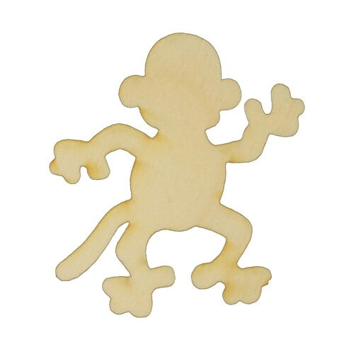 Package of 1, Large 10. 75" X 12" X 1/8" Baltic Birch Plywood Monkey Wood Cutout For Art & Craft Project, Made in USA