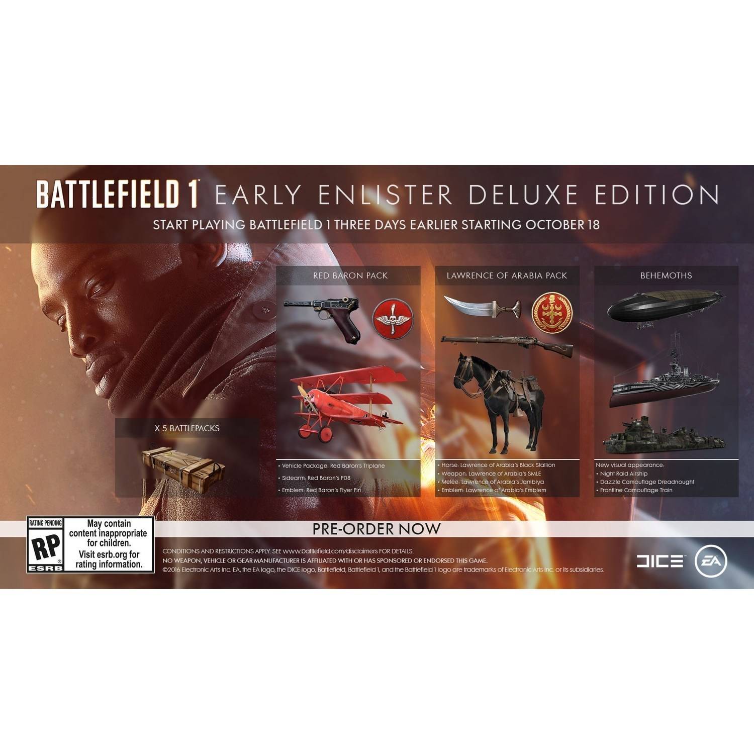 Battlefield 1 Early Enlister Deluxe Edition (PS4) - Walmart.com