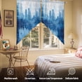 thumbnail image 5 of Abstract Urban Silhouette Swag Curtain Valance for Windows, Watercolor Blue Gary Building Window Treatments Short Swag Topper for Kitchen Windows Bathroom Bedroom, 36"x36", 5 of 8