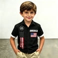 thumbnail image 2 of WEIGFI Toddler Baby Boys T-Shirts Independence Day American Flag Graphic Print Patriotic Short Sleeve Casual Summer Lapel Cute Beach Top,Black1,5-6 Years, 2 of 4