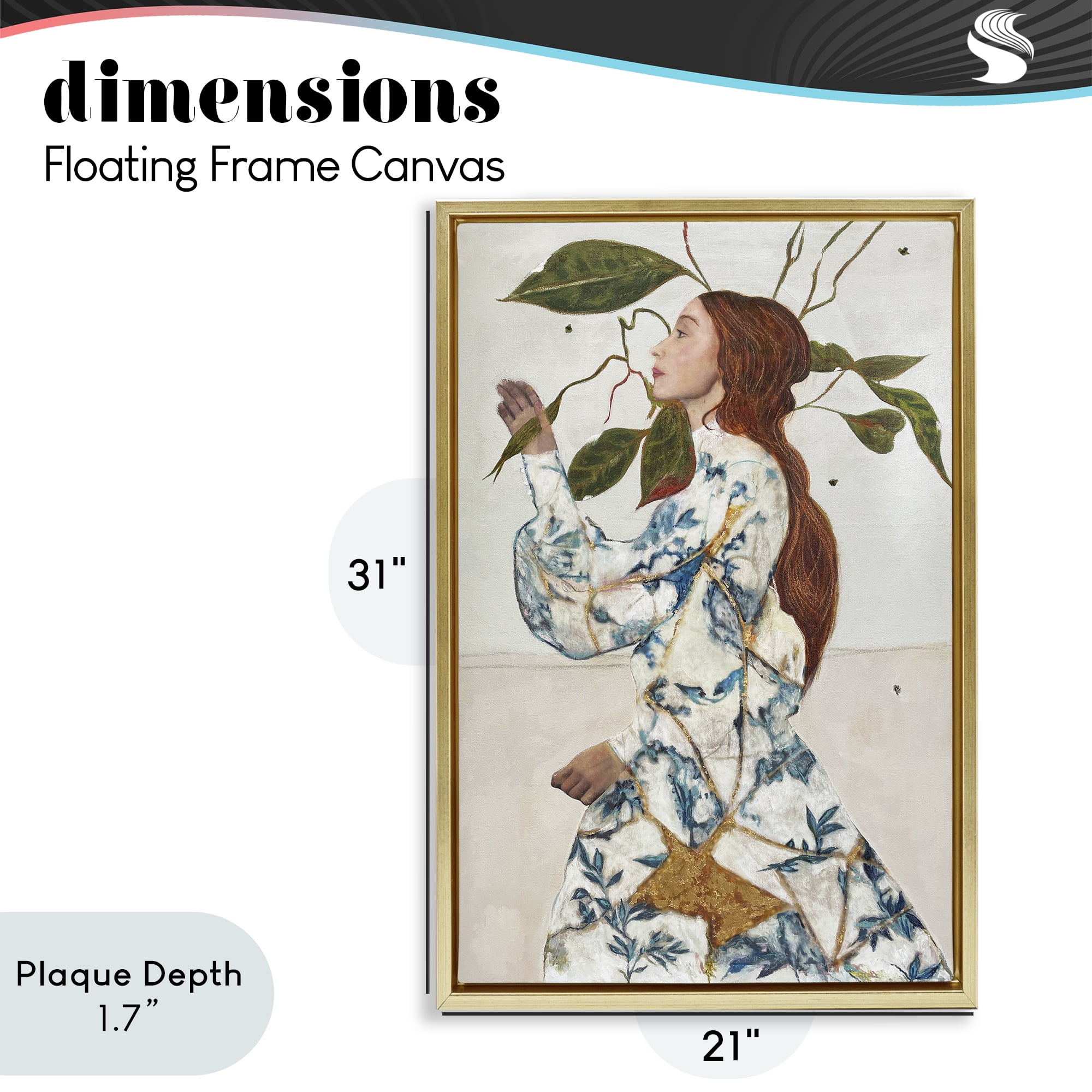 Stupell Industries Le Voyage Fantastique Portrait Gold Framed Floater Canvas Wall Art, design by Karenina Fabrizzi
