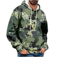 thumbnail image 3 of DDAPJ pyju Big and Tall Graphic Hoodies for Men Camouflage Print Hooded Sweatshirt Oversized Drawstring Pullover Hoodie with Kangaroo Pocket Green M, 3 of 6