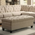 thumbnail image 2 of Bowery Hill Contemporary Tufted Ottoman in Oatmeal, 2 of 3