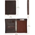 thumbnail image 4 of AZXCG Genuine Leather Portfolio Binder,Zippered Padfolio 3 Ring Binder, for A4/Letter Size and fits 13" Laptop, Professional Padfolio Organizer,Business Folder with Clipboard, Gift for Men and Women, 4 of 4