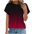 thumbnail image 1 of Plebaso Hauts d'Été pour Femmes T-Shirts à Œillets Mode Décontracté Manches Courtes Blouses Amples Dégradées, 1 of 7