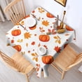 thumbnail image 2 of Fall Pumpkins and Leaves Pattern Square Tablecloth,Waterproof Square Table Cover,Wipeable Spillproof Washable Table Cover for Home Kitchen Party Decor 52"x52"(132x132cm), 2 of 6