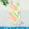 thumbnail image 2 of Gubotare Swim Suits for Girls Kids Big Little Girls One-piece Jumpsuit Swimwear Adjustable Straps Open Back Bathing Suit Size 5-6 (Yellow,5-6 Years), 2 of 8